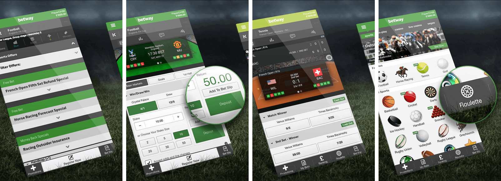 Betway app screenshots