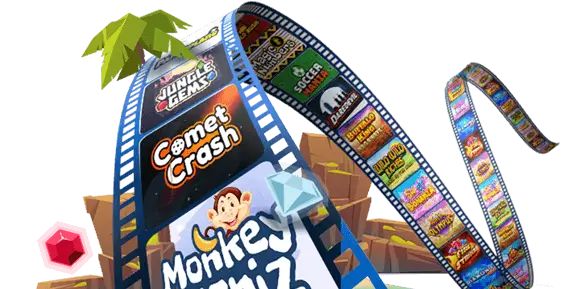Film reel with multiple slots icons. Play Slots at Betway Tanzania